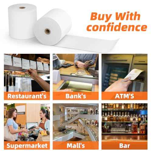 15 Rolls 3 1/8 x 230 Thermal Paper Receipt Rolls 55 GSM Premium Quality Thick paper For POS Cash Register BPA Free-Methdic
