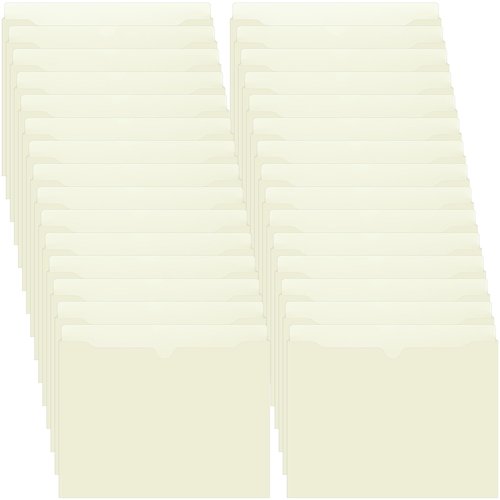Dunzoom 50 Pack 2 Inch Expanding Manila Plastic File Jackets Expandable Folders Heavy Duty 2 Inch Expansion Pocket File Folders Reinforced Straight-Cut Tab (Classic,Beige)