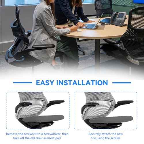 Armrest Pads Replacement for Knoll Generation Chair, only Suitable for high-Performance Swivel Adjustable Direction Generation Chairs, Black£¨1 Pair£©