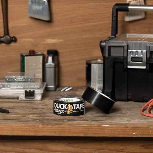 Duck Brand Max Strength Duct Tape, Black, 4 Rolls, 1.88 Inch x 35 Yards Each, 240867