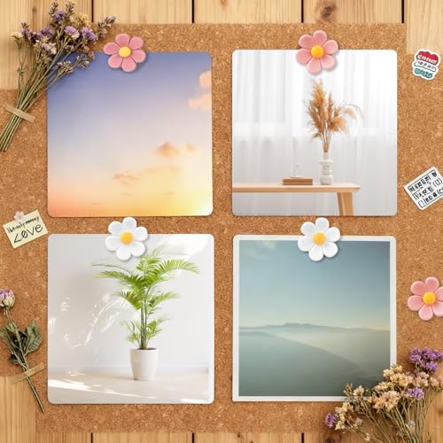 JIUZI 30-Pack Cute Flower Push Pins - Rust-Proof Metal Tips for Cork Boards & Photo Walls