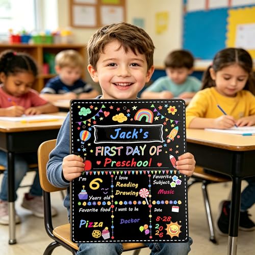 Reusable Double-Sided School Chalkboard Sign for First & Last Day Photos