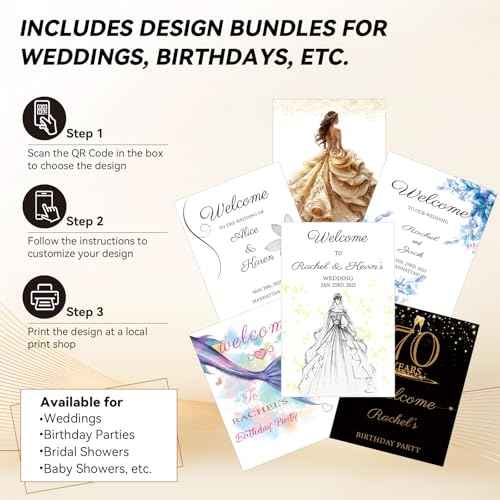 Wedding Sign Stand for Welcome Sign,Adjustable Easel Stand for Sign W/Design Bundle,Satin Ribbon,Leather Straps&Storage Bag, Wedding Sign Holder, Poster Stand for Display(White)