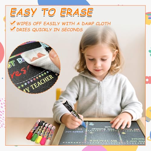 Large 10x12 Double-Sided Chalkboard First & Last Day of School Sign with Color Markers