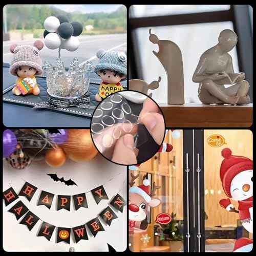 450 Pcs Museum Putty Sticky Tack Double-Sided Tape Sticky Dots, 10mm/0.39¡± Removable Clear Adhesive Dots, Poster Putty Wall Tape for Home Decoration, Office Use, and Wedding Setup
