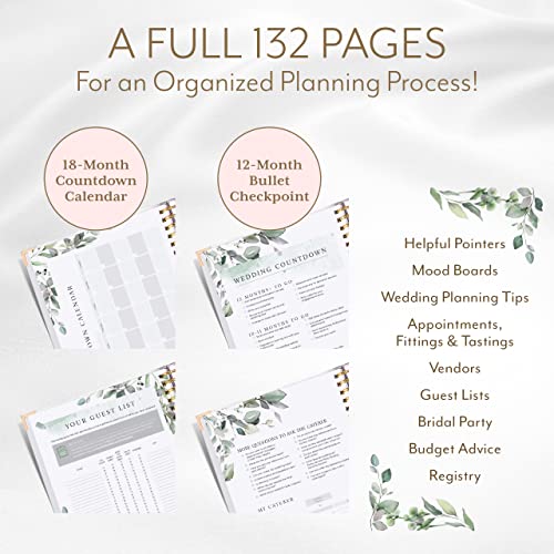 Your Perfect Day Floral Wedding Planner Book & Organizer - Bridal Binder with Countdown Calendar