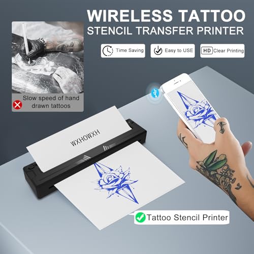 Wireless Tattoo Stencil Printer for Artists & Beginners - Bluetooth Portable Design