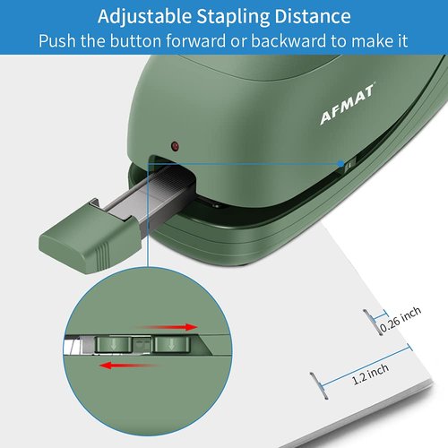 Electric Stapler for Desk, Automatic Stapler Desktop, Office Staplers Electric, AC or Battery Powered Staplers Heavy Duty Office Use, with Reload Reminder & Release Button, 25 Sheets Capacity, Green