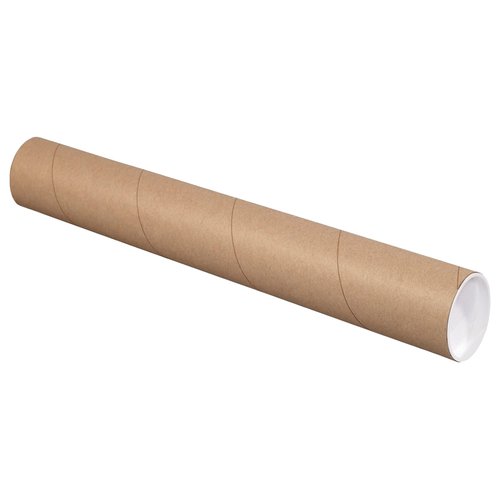 Tape Logic TLP3012K Mailing Tubes with Caps, 3 x 12, Kraft (Pack of 24)