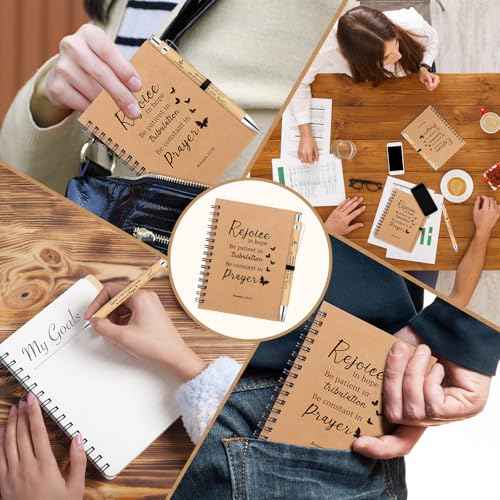NEOACT 90 Pcs/30 Set Christian Gifts Bulk - Prayer Journal Scripture Notebook with Ballpoint Pen and Christian Bookmark,Christmas Gifts for Pastor Church Members Bible Study Groups