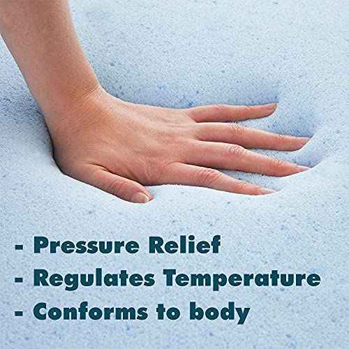 Foamma Gel Memory Foam Chair Cushion, 5" x 20" x 20" - Gel-Infused Cooling Memory Foam Cushion for Dining Chairs and Wheelchair Seats - Cover Not Included