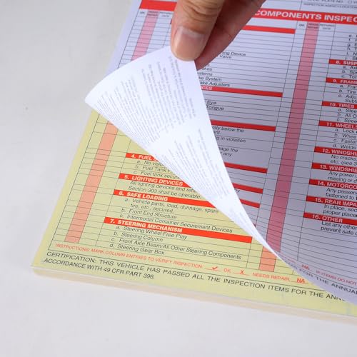 25pc 3-Ply Carbonless Vehicle Inspection Forms & Aluminum Stickers, 8.5x11.75