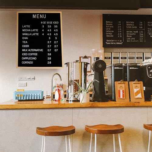 Large Letter Board ? Premium Menu Board with Letters ? Black Felt Letterboard Large with White Plastic Letters ? Durable Retro Vintage Felt Letter Board for Restaurants, Caf?s, Pubs ? 24 x 30-inch