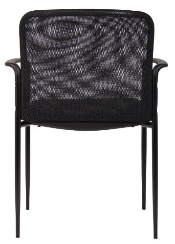 Boss Office Products Stackable Mesh Guest Chair in Black, 250 lbs – B6909-BK