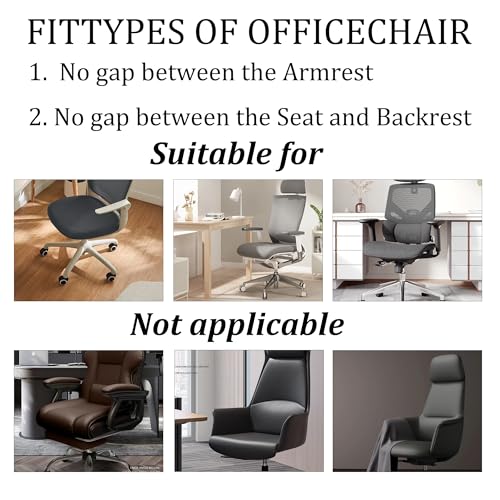 Runseaway Black Stretch Office Chair Cover - Universal Elastic Slipcover for Rotating Chairs