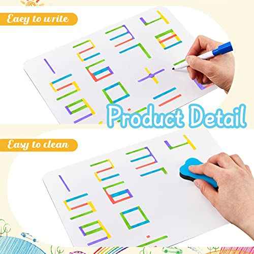 Henoyso 48 Set Double Sided Dry Erase Boards, Back to School Supplies for Classroom Office,8.3 x 11.2 Inch Small Whiteboard with Erasers and Markers, White Lapboards Bulk for Students Teachers