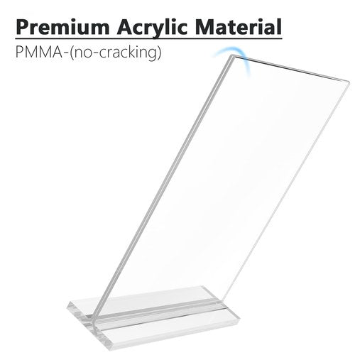 MaxGear Acrylic Sign Holder 8.5x11 Inches 10 Pack, Double Sided Clear Display Stand Table Top Paper Holder, Vertical Menu Flyer Stand, Plastic Frame for Stores, Restaurants, Hotels, Office ﻿
