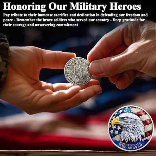 Military Challenge Coins - 24 Pcs Veteran Challenge Coin Hank You for Your Service Military Coins Veteran Bulk Thank You Coins Military Appreciation Coin Veterans Day Gifts
