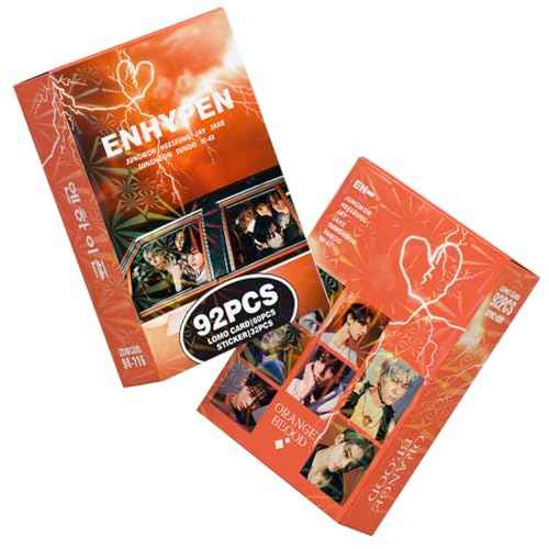 92 PCS Photocards Orange Blood Mini Album 60 PCS Lomo Cards Set, 32 PCS Kpop Stickers, Gift Merchandise for Boys and Girls