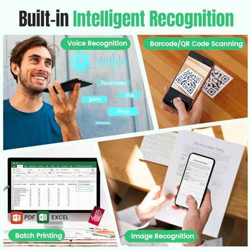Itari Label Maker Machine with Tapes, M102 Bluetooth Sticker Maker, Portable Barcode Label Printer for Small Business, Address, Logo, Jar Price, Inkless Thermal Printer for Office, Home, White