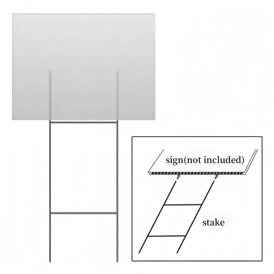 8 Pack Heavy Duty Metal H-Stakes H Frame Wire Stakes, 17.4'' x 7'' Yard Sign Stake for 4mm Corrugated Signs