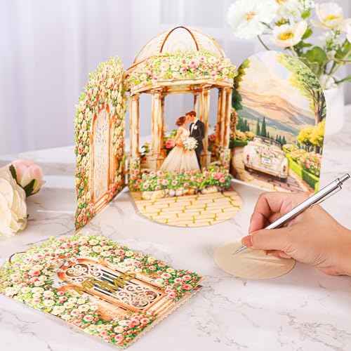 Wedding Pop Up Card - Romantic Card for Bride and Groom, Wedding Congratulations, Engagement, Newlyweds, Bridal Shower, Ideas Valentine¡¯s Day for Girlfriend, Husband, Wife, Boyfriend, Bride, Groom