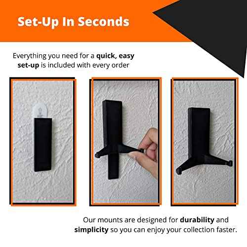 Wall Mount Vinyl Record Display/Shelf [10-PK]- Display Your Albums Without Damaging Your Walls, Perfect for Office, Home, Dorms, and Apartments (Black, 10)