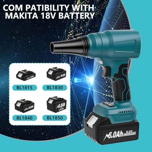 Mini Blower for Makita18V Battery,140000 RPM Brushless Cordless Air Duster,Electric Leaf Blowers for Leaf Cleaning,Compressed Air Dusterfor Keyboard Electric Devices Cleaning,Multiple Usage(Tool only)