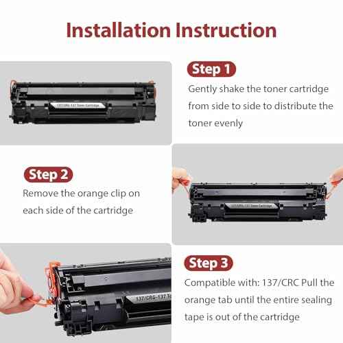 137 Compatible Toner Cartridge Replacement for Canon 137 Black Toner Cartridge, Work with Canon ImageClass D570, MF236n, MF216N, MF227dw, MF242dw, MF240, MF230, MF216n, MF236n, MF227dw (Black, 4-Pack)