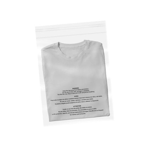 300 New York Poly Bags with Suffocation Warning -Self Sealing Clear Poly Bags for Clothing, shipping and Fba - 8x10” - Pack of 1000 - Ideal for Retail Packaging.