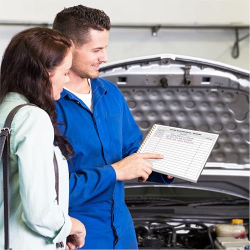 Hebayy Vehicle Maintenance Log Book 110 Sheets with 36 Service Due Stickers, 5.5 x 7.1 Inch Car Repair Recorder