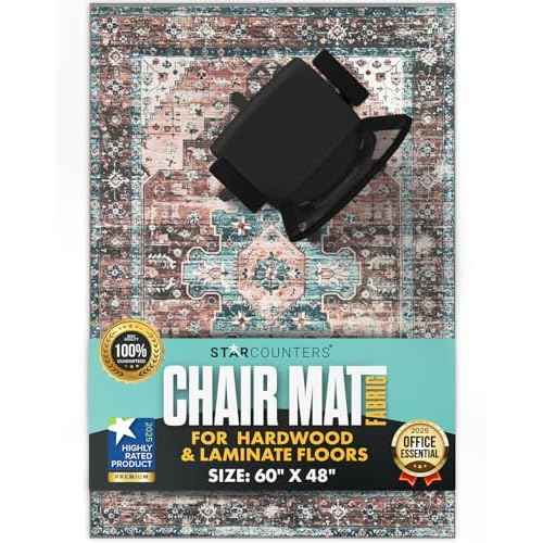 Office Chair Mat for Hardwood Floor -Heavy-Duty Floor Mat for Office Chair - Scratch-Resistant and Non-Slip Computer Chair Mat, Wood and Tile Protection for Office & Home, Brown 48" x 60"