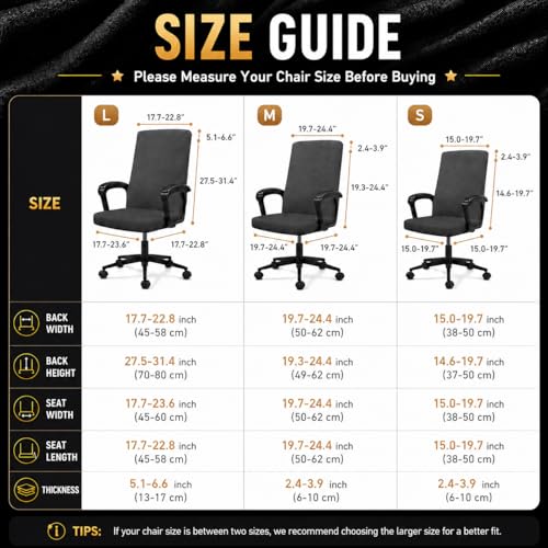 Black Large Water-Resistant Office Chair Cover with Zipper - Washable & Dustproof by DIVA EN CAMINO DEC
