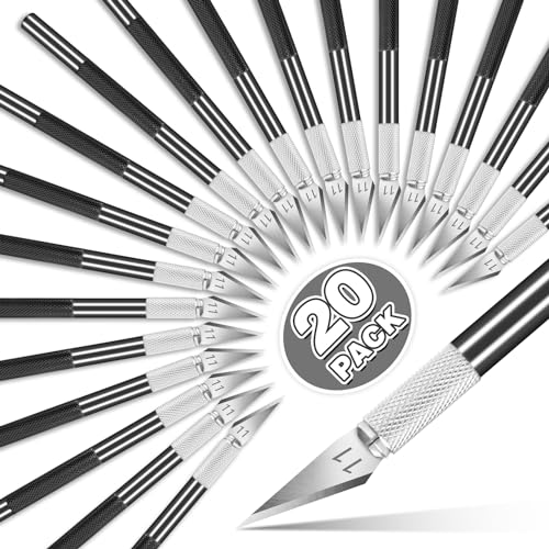 DIYSELF 20 Pack Precision Craft Exacto Knives for Art and Hobby