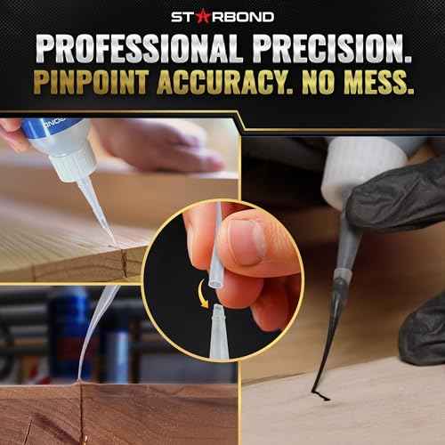Starbond Medium Super Glue Pro Kit (2 oz) ? Strong, Fast-Bonding CA Glue (Cyanoacrylate Adhesive) ? with Clog-Resistant Cap, Microtips & Extra Nozzle for Quick Fixes, Woodworking, Hobby Models