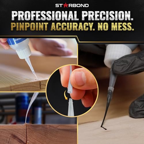 Starbond Thick 2 oz Super Glue Pro Kit – Gap-Filling CA Adhesive with Clog-Resistant Cap, Microtips & Extra Nozzle