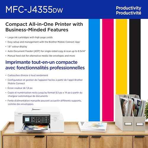 Brother INKvestment 4355 Wireless Color Inkjet All-in-One Printer with 1.8¡± Color Display and Manual Feed Slot | Includes Refresh Subscription Trial(1) (MFC-J4355DW)