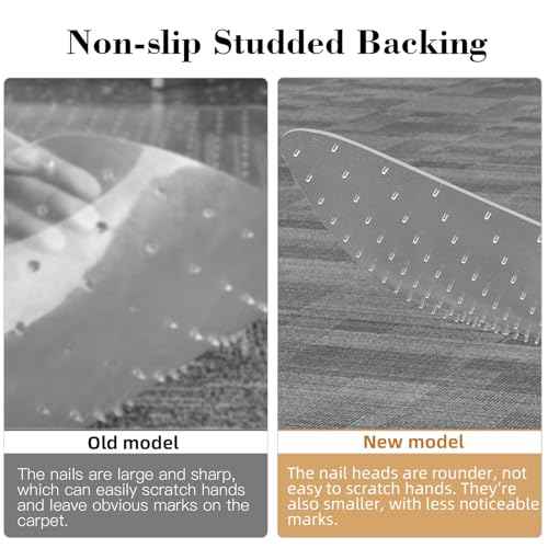 Office Chair Mat for Carpet: 36" x 48" Plastic Heavy Duty Computer Desk Mats with Lip for Low Flat and No Pile Carpeted Floor - Clear Rug Pad for Rolling Chairs Office Work Home Gaming Rectangle