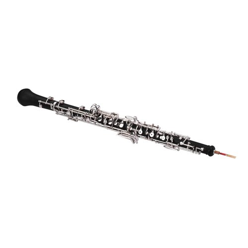 FAPAO Professional Oboe C Key Semi-Automatic Style Silver-Plated Keys Woodwind Instrument with Oboe Reed Gloves Leather Case Carry Bag Cloth Mini Screwdriver