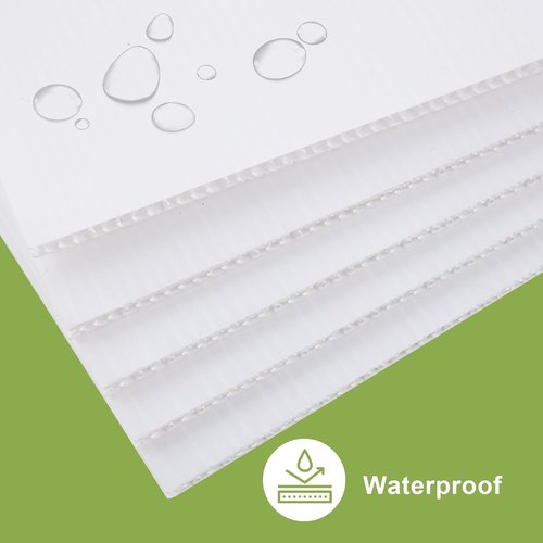 Falling in Art | 18x24 Corrugated Plastic Board - 5 Pack White Double-Sided Blank Sheets for Indoor/Outdoor Use