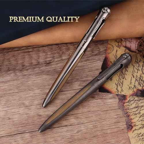SMOOTHERPRO Titanium Ballpoint Pen Compatible with Parker Refill for EDC Men Women Business Signature Writing Journaling Gift Color Stone Wash Gray(TA02)