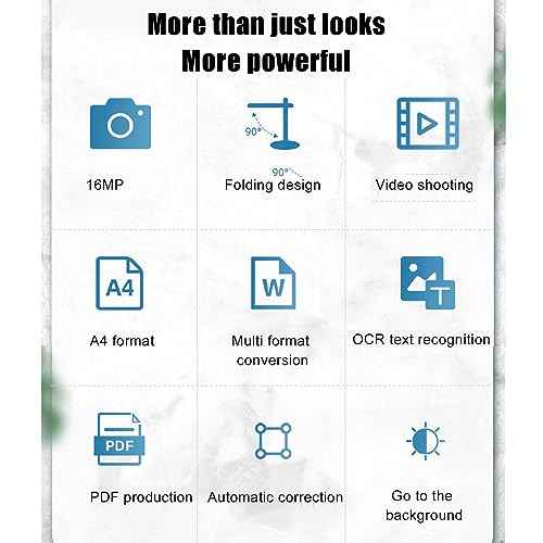 USB Document Camera, 4K 16MP Document Webcam Adjustable Angle USB Doc Camera for Teachers, Classroom, Live Demo, Web Conferencing, Distance Learning, Remote Teaching