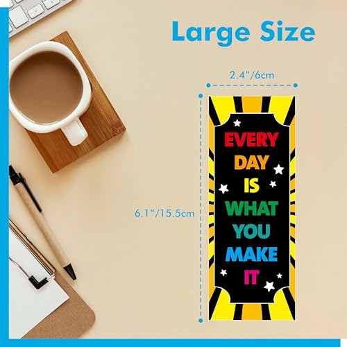 120 PCS Motivational Bookmarks, 30 Designs Double Sided Printing Paper Bookmarks Inspirational Book Markers with PET Film for Primary Middle High Reading Students, Book Lovers (2.4¡± x 6.1¡±)