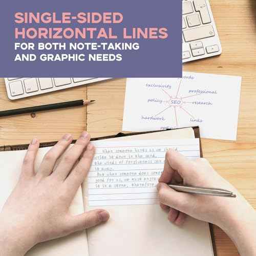 300 PCS Index Cards 4x6 Ruled - Goefun White Lined Note Cards 4 x 6 Flashcards for Studying, Note Taking and To Do List