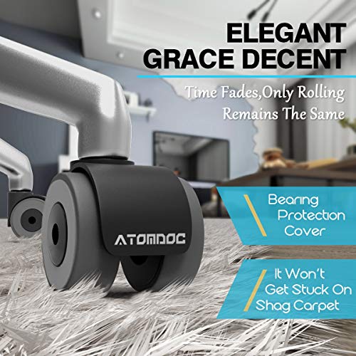 Atomdoc 2-Inch Office Chair Caster Wheels Set of 5 with Quadruple Ball Bearings