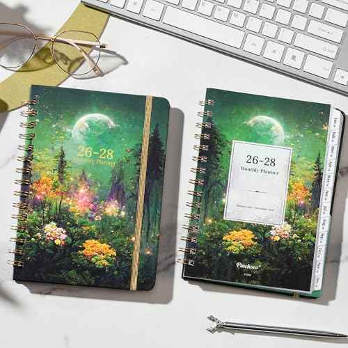 2026-2028 monthly planner - 3 Year Monthly Planner/Calendar 2026-2028, JAN.2026 - DEC.2028, 6.3" x 8.4", 36 Monthly Tabs + Back Pocket - Dreaming Moon