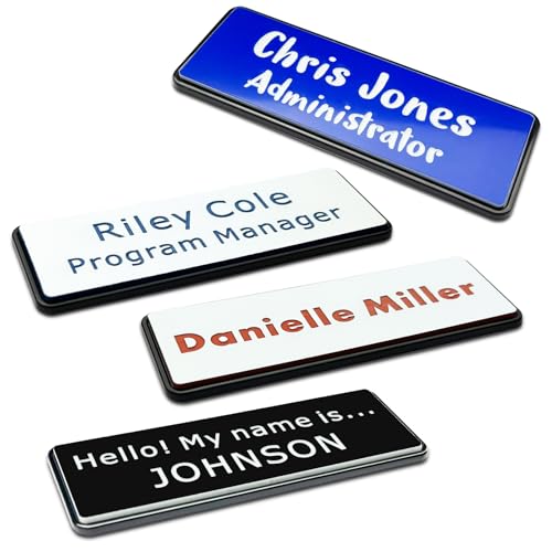 NEMOCI 1" x 3" Custom Engraved Name Badges, Personalized Name Tags – 1"x3"