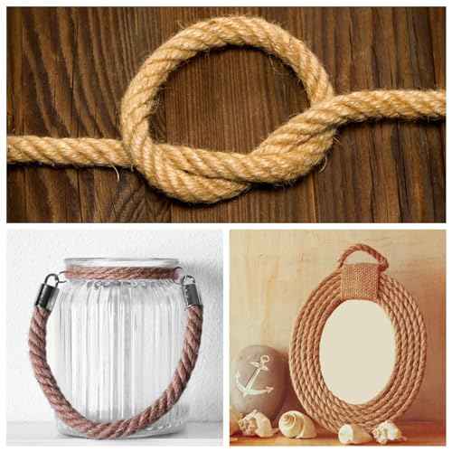 Jute Rope 10mm, 164 Feet 4.5lb Thick Garden Jute Twine String for DIY Cat Scratcher, Gardening, Bundling and Wall Hanging Craft Decorative (Brown)