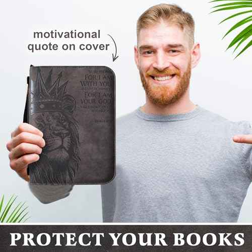 Bible Cover, The PCG Store Bible Case with Pen, 9.00" L x 6.15" W x 1.75" H Bible Covers for Woman and Men, Vegan Italian Leather Bible Bag.