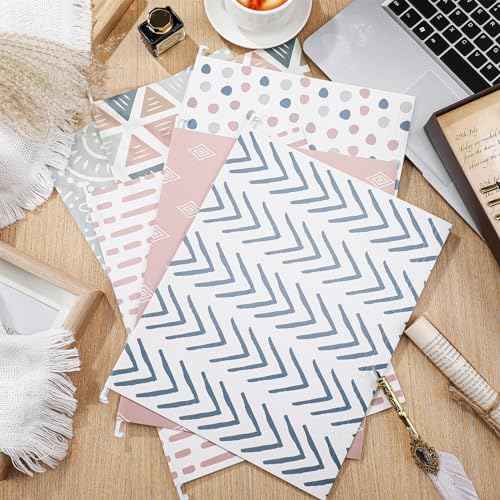 30 Pcs Boho Hanging File Folders 9.5 x 11.5 in Decorative Cute Hanging Letter Size File Folder with Adjustable Tabs Back to School Gift for Office Home Supplies, 6 Designs(Classic)